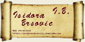 Isidora Bršović vizit kartica